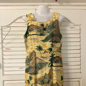 Iolani Hawaiian Print Fitted Sleeveless Dress Size Medium